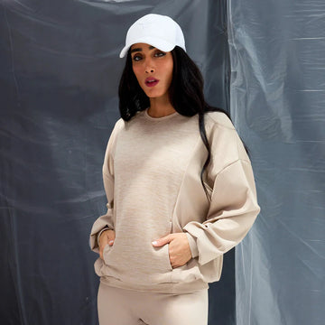 CODE RIBBED SWEATSHIRT - COBBLESTONE MARL
