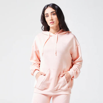 CODE OVERSIZED DRIP HOODIE - PEACH WHIP MARL