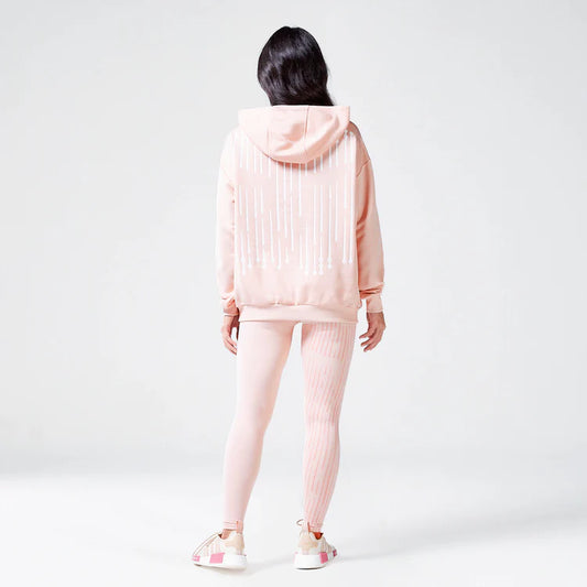 CODE OVERSIZED DRIP HOODIE - PEACH WHIP MARL