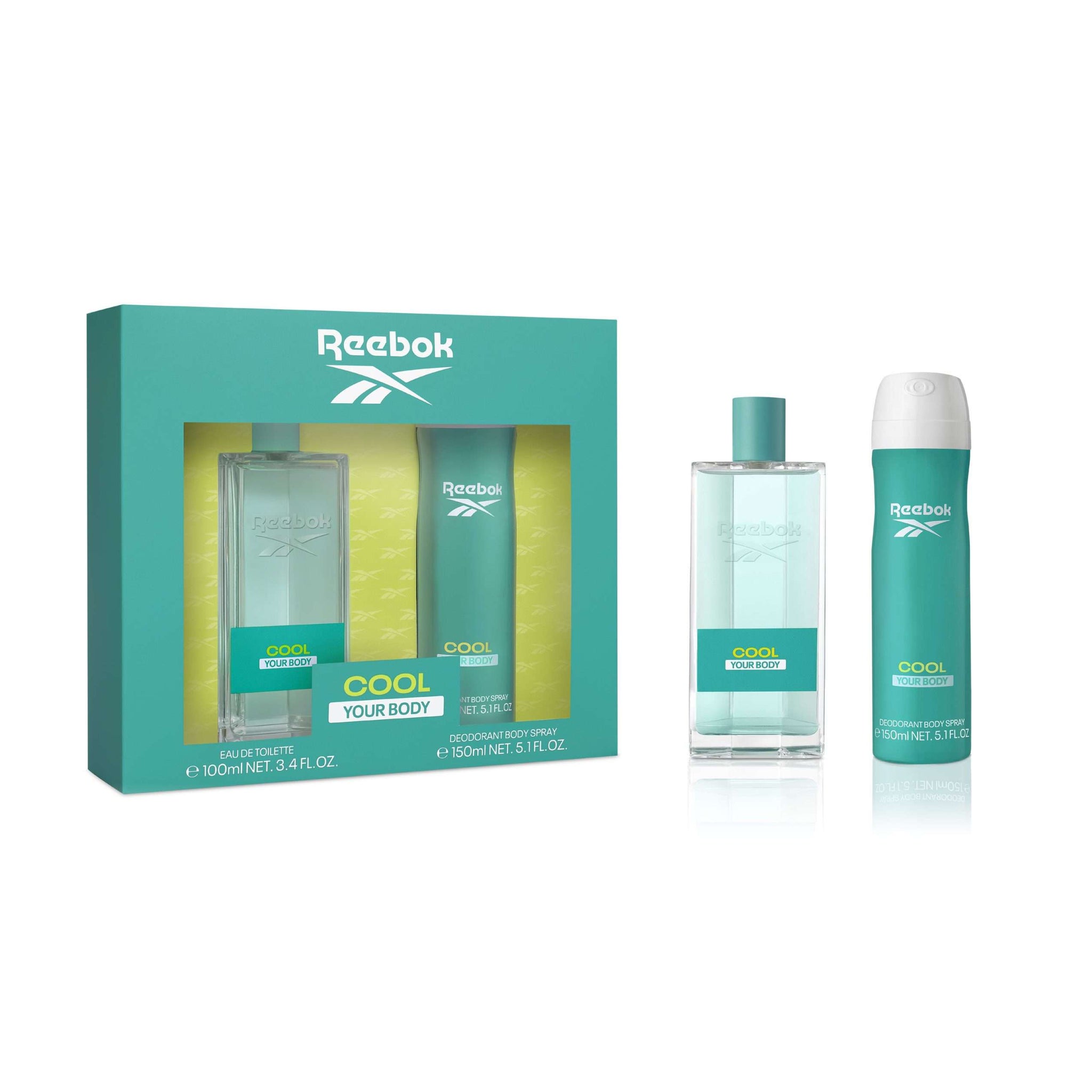 REEBOK COOL YOUR BODY SET EDT 100 ml + BODY SPRAY 150 ml FEM