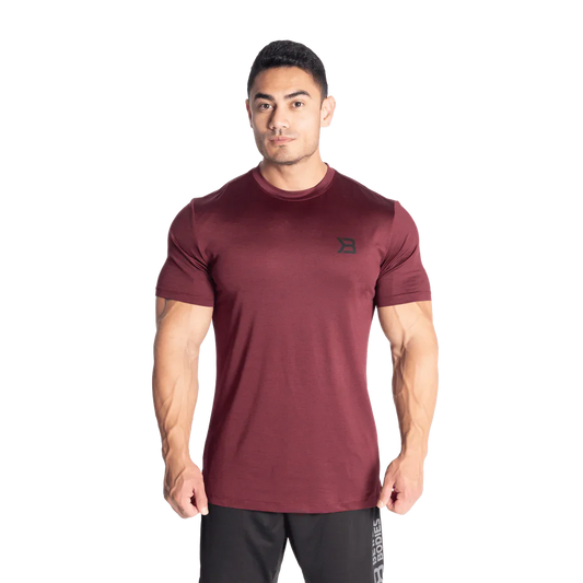 ESSEX STRIPE TEE (MAROON MELANGE)