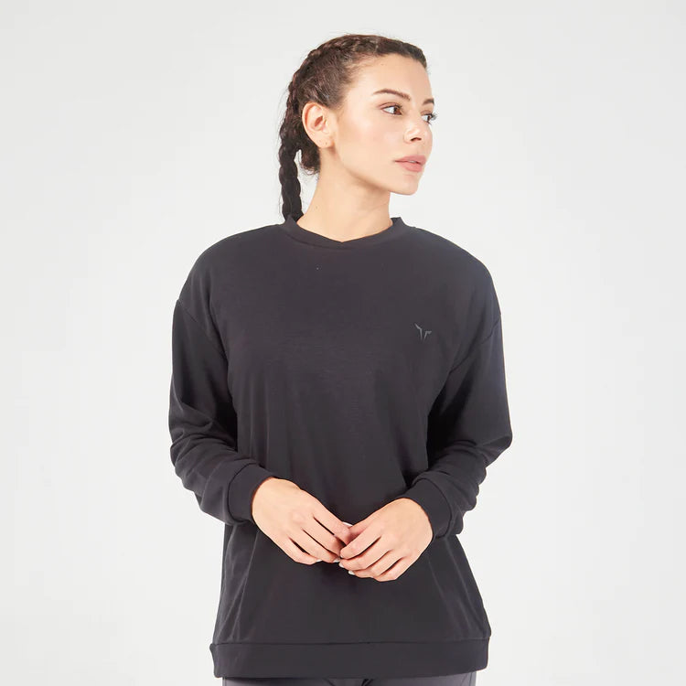 ESSENTIAL RELAXED SWEATSHIRT - BLACK