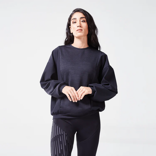 CODE RIBBED SWEATSHIRT - BLACK MARL